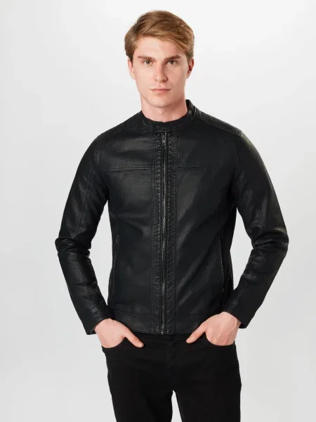 JACK & JONES Demisezoninė striukė Warner' juoda