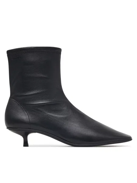 Členková obuv Calvin Klein Round Kitt Heel Ankle Boot Nappa čierna