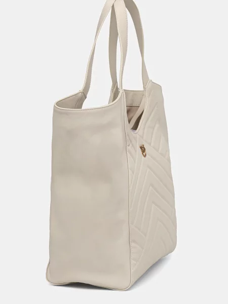 Shopperka Pinko skórzana biała
