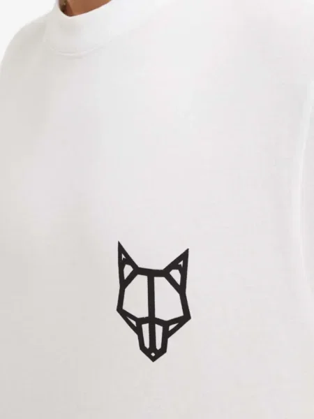 Tricou Naked Wolfe cu imagine alb