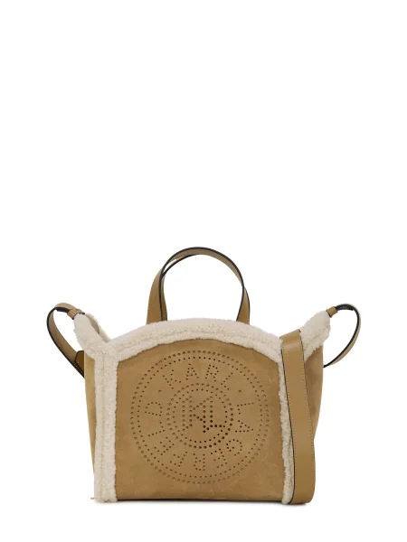 Karl Lagerfeld Geantă tip sac caramel / alb lână maro