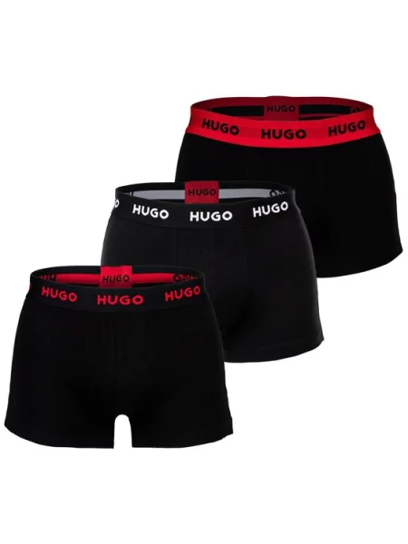 HUGO Boxer trumpikės raudona / juoda / balta pilka