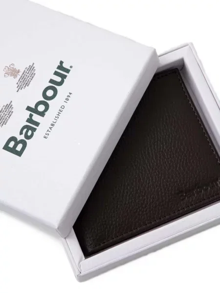 Bőr pénztárca Barbour barna
