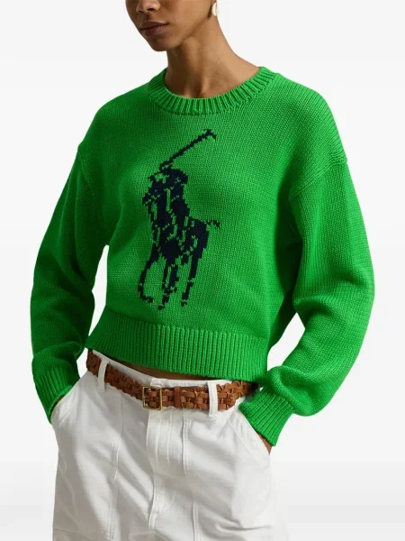 Prugasta lanena šilterica Polo Ralph Lauren bijela