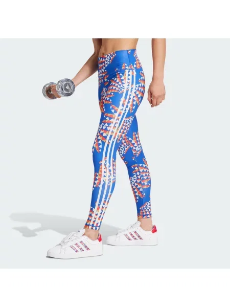 Legginsy adidas x FARM Rio niebieskie