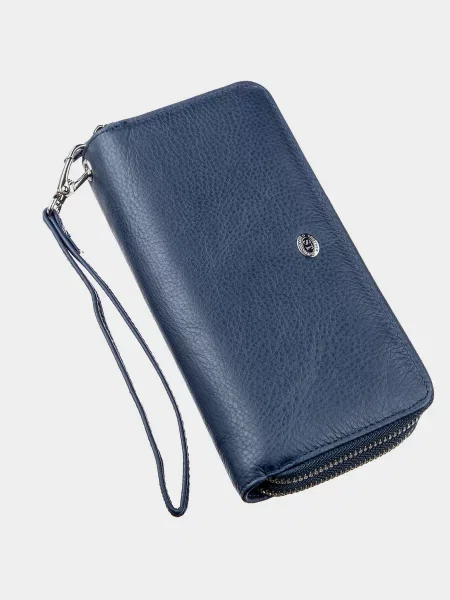 Кожаный кошелек St Leather Accessories синий