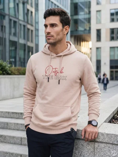 Bluza z kapturem Dstreet beżowa