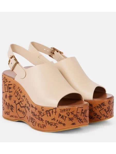 Sandale Chloé din piele bej