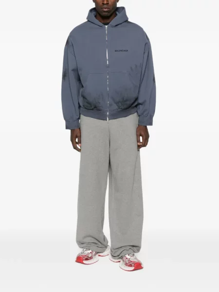 Kapucnis melegítő felső Balenciaga nyomtatás kék