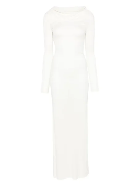 Rochie maxi Aya Muse tricotate de costum alb
