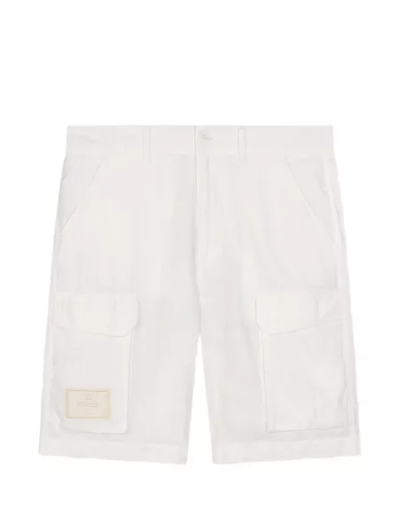 Lněné šortky cargo Homies Marbella s autogramem bílé