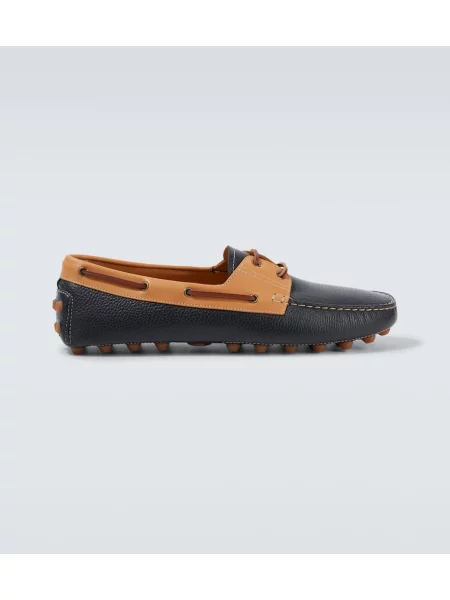 Usnjene loaferke Tod's modra