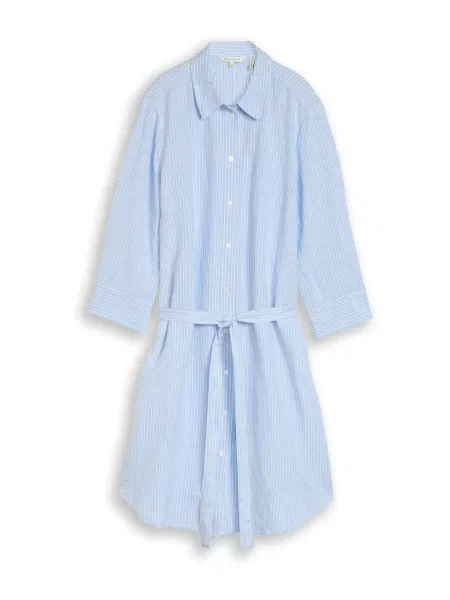 TOM TAILOR Rochie tip bluză albastru deschis alb