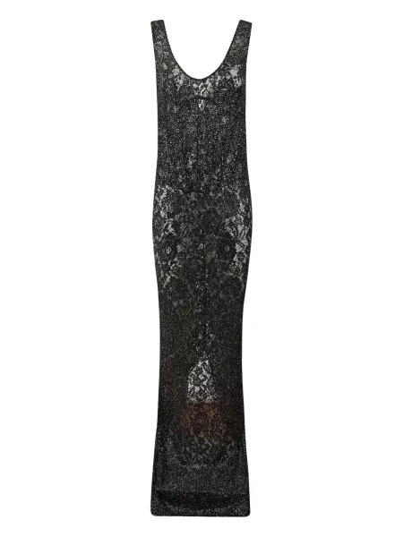Rochie maxi The New Arrivals Ilkyaz Ozel din dantelă de cristal de costum negru