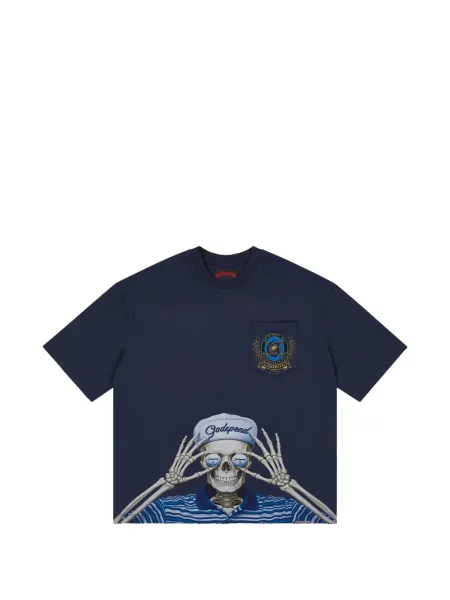 Golf tricou Godspeed cu imagine albastru