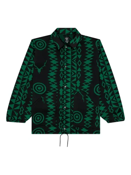 Geacă South2 West8 cu imprimeu geometric negru