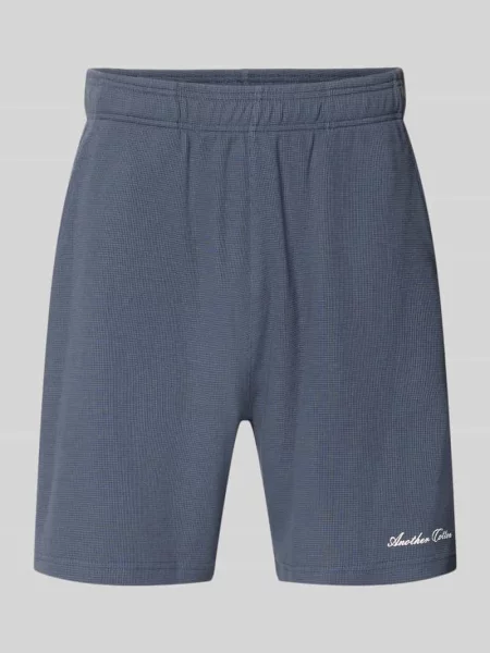 Szorty o kroju relaxed fit z fakturowanym wzorem Another Cotton Lab granatowe