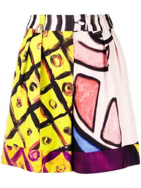 Pantaloni scurți Moschino cu imagine cu imprimeu abstract galben