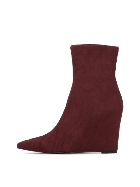 Kazar Studio Cizme glezne bordeaux roșu