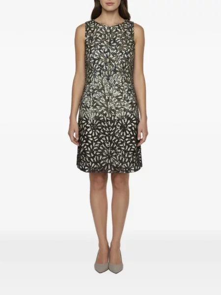 Rochie midi Alice + Olivia cu model floral cu mărgele negru