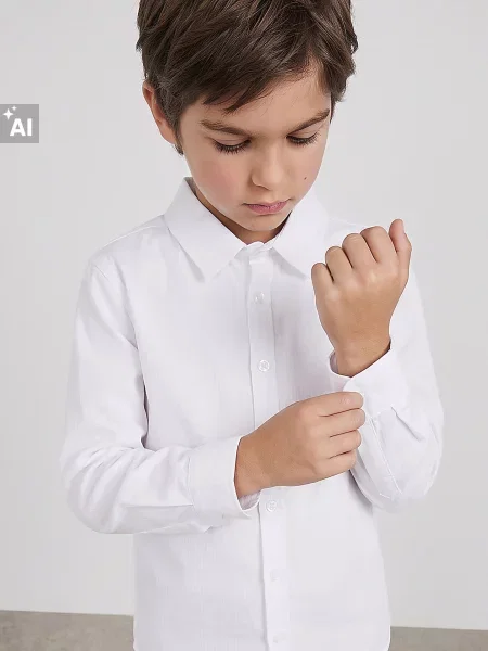 Sinsay Žebrovaná basic košile bílá