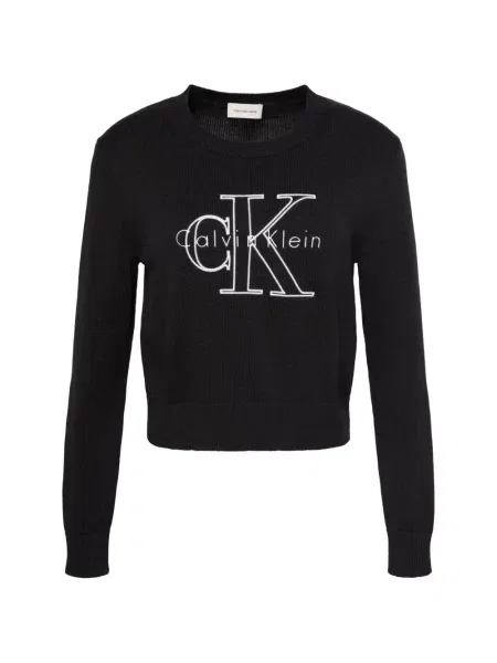 Pulover Calvin Klein cu broderie negru