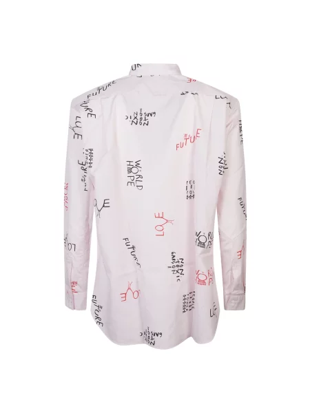 Koszula Comme Des Garcons z nadrukiem różowa