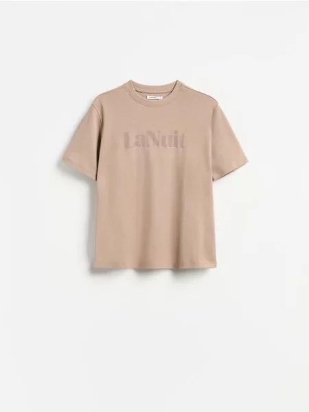 Reserved Tricou din cu imprimeu cafeniu