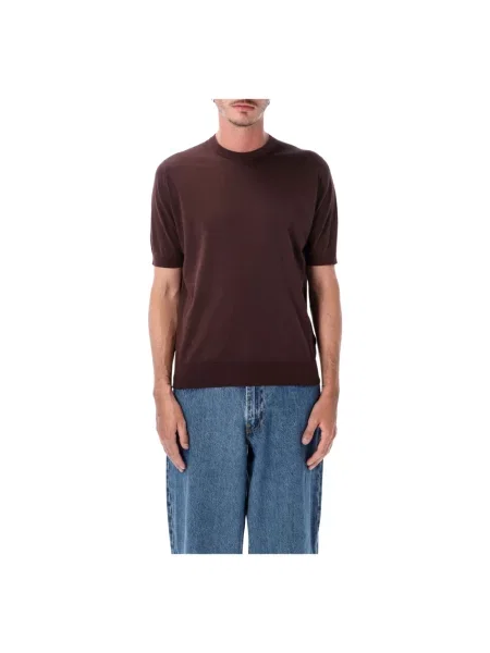 Sweter John Smedley brązowy