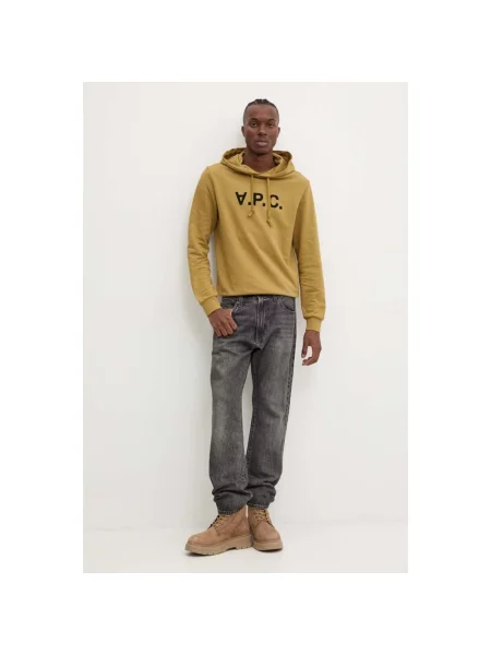 A.P.C. bluza hoodie standard grand vpc GOTS z kapturem żółty