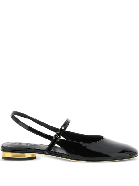 Кожени балеринки Tod's от лакирана кожа черно