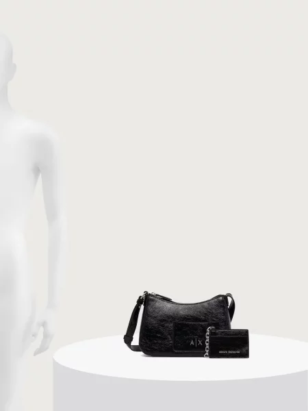 Кожаная сумка хобо Armani Exchange