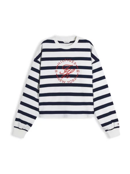 TOMMY HILFIGER Tricou ROUNDAL albastru închis / roșu alb