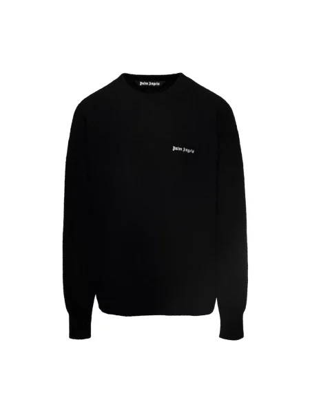 Bluza Palm Angels z nadrukiem z okrągłym dekoltem wełniana czarna
