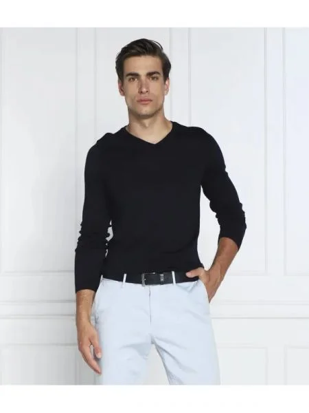 BOSS BLACK de lână pulover melba-p negru