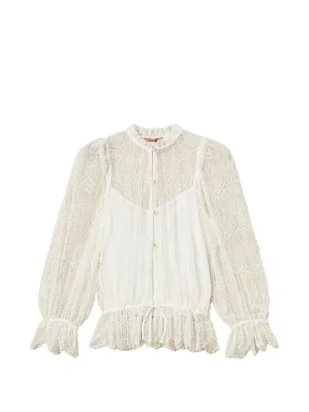 Bluză Twinset din dantelă cu cordon alb