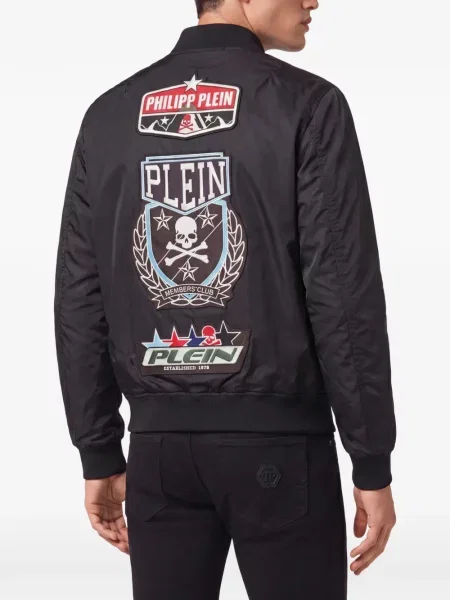 Geacă bomber Philipp Plein cu petice negru