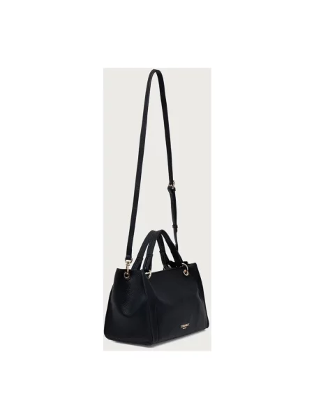 Lniana shopperka Twinset czarna