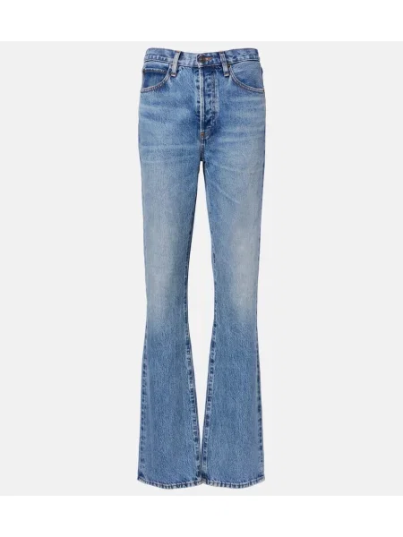 Blugi evazați Frame cu talie joasă albastru