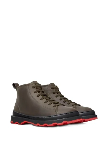 Botine Camper cu șireturi din piele biker verde