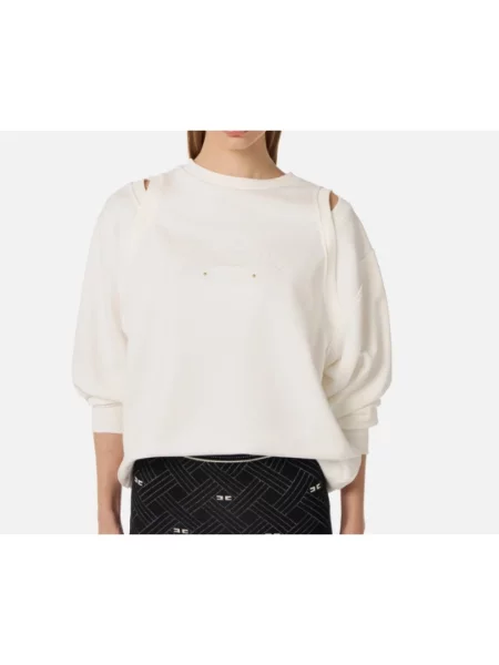 Bluza Elisabetta Franchi z dżerseju beżowa