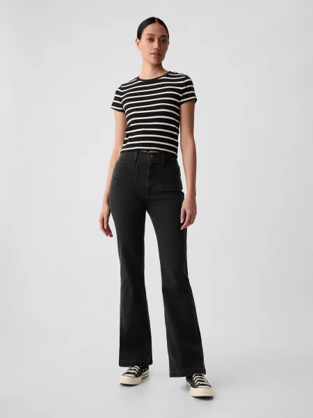 Blugi evazați Gap negru