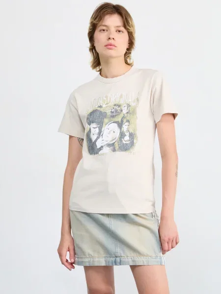 ADIDAS ORIGINALS Tričko BUFFY sivobéžová / tmavosivá / pastelovo zelená / biela béžová
