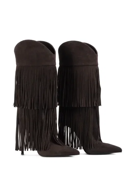 Botine Le Silla cu franjuri cowboy maro