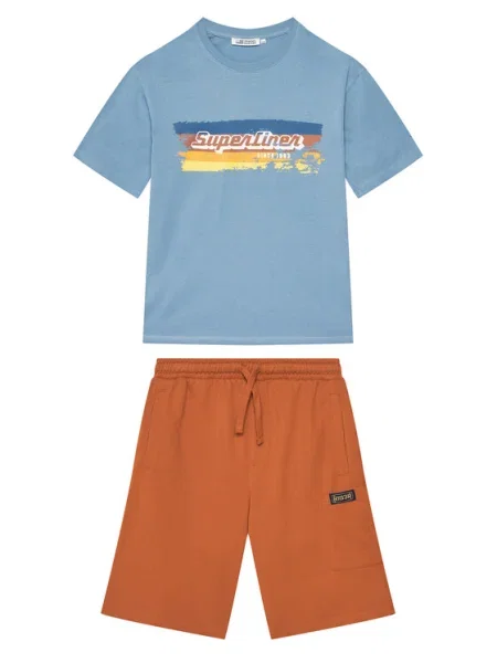 Original Marines Set tricou și pantaloni scurți albastru