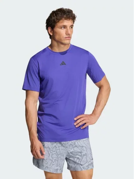 Adidas Koszulka techniczna Primelift 3 Stripes Fioletowy czarna