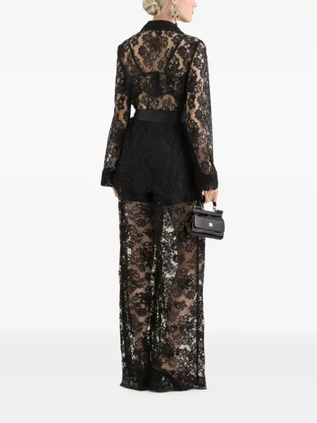Риза Dolce & Gabbana с дантела черно