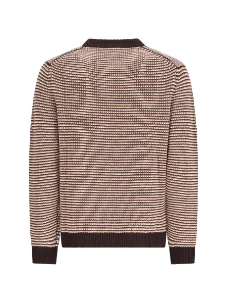 Sweter Lardini w paski brązowy