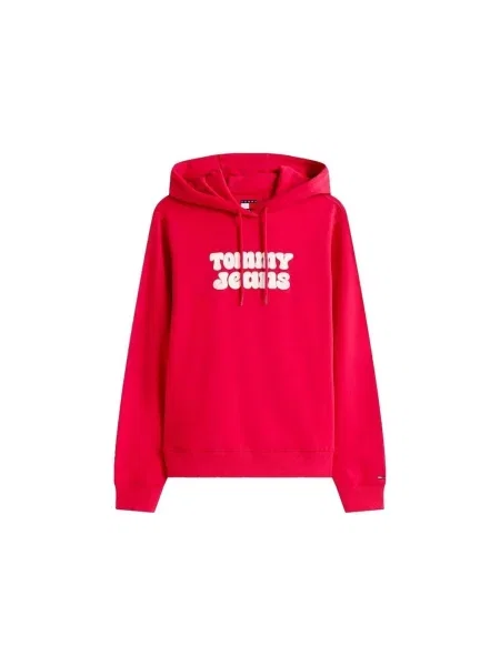Geacă de blugi Tommy Jeans cu autograf roz