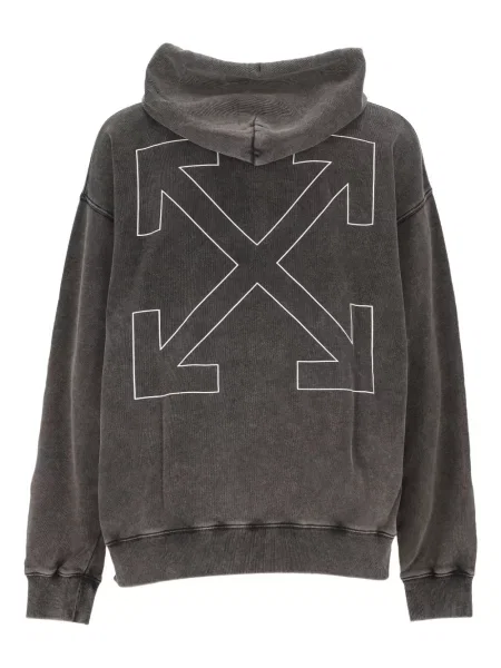 Hanorac cu glugă Off-white cu imagine cu cordon alb